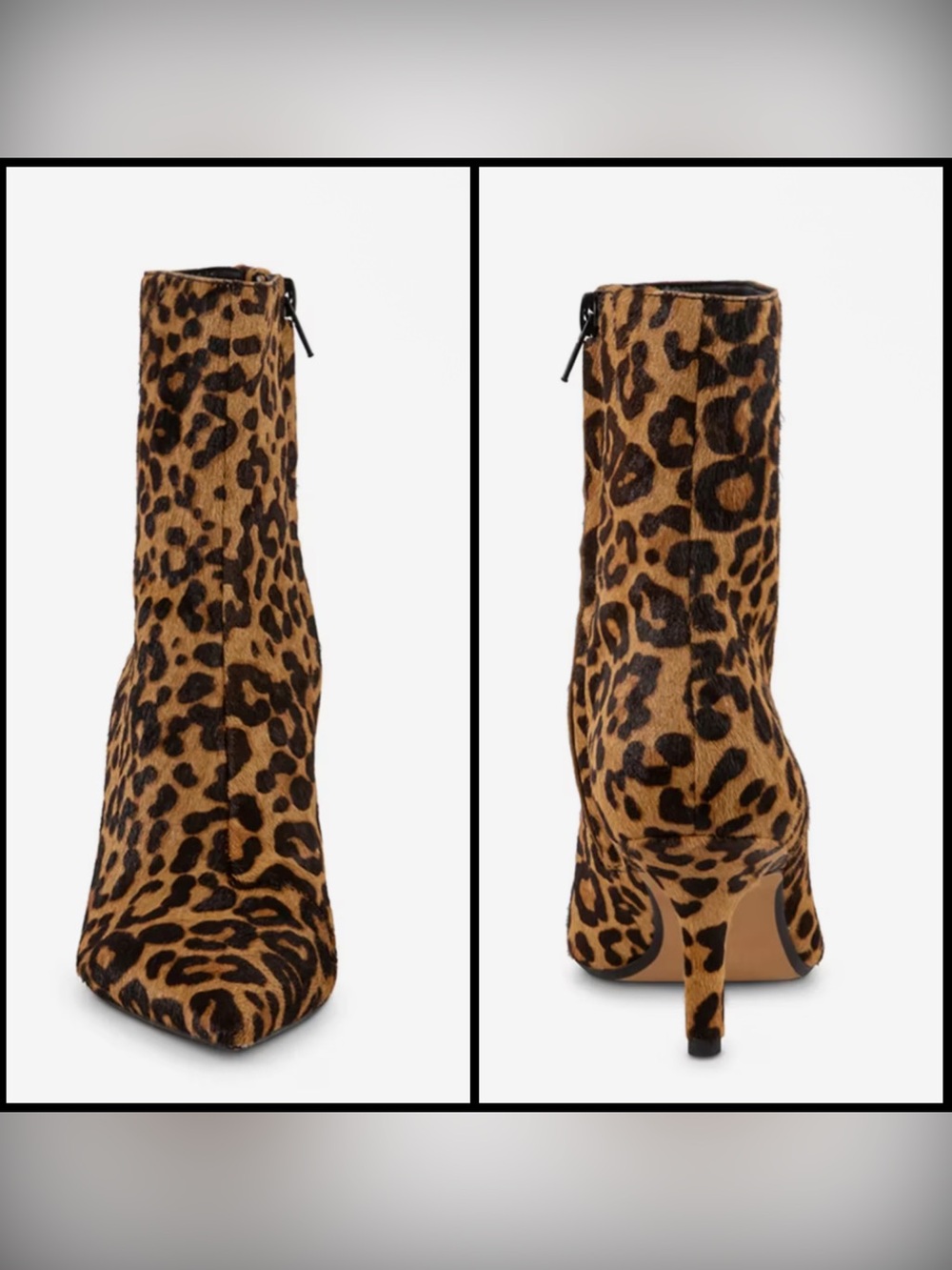 Steve Madden ‘Alston’ Bootie Leopard Ponyhair Fur Boots Low Heel 8.5 NIB - Picture 3 of 14